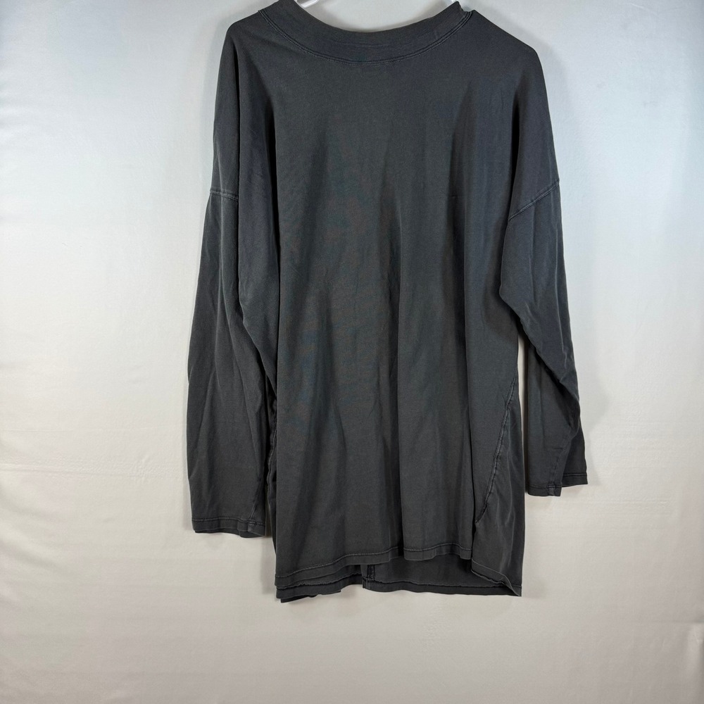 We The Free Free People Oversized Long Sleeve Tee Washed Black Charcoal XL